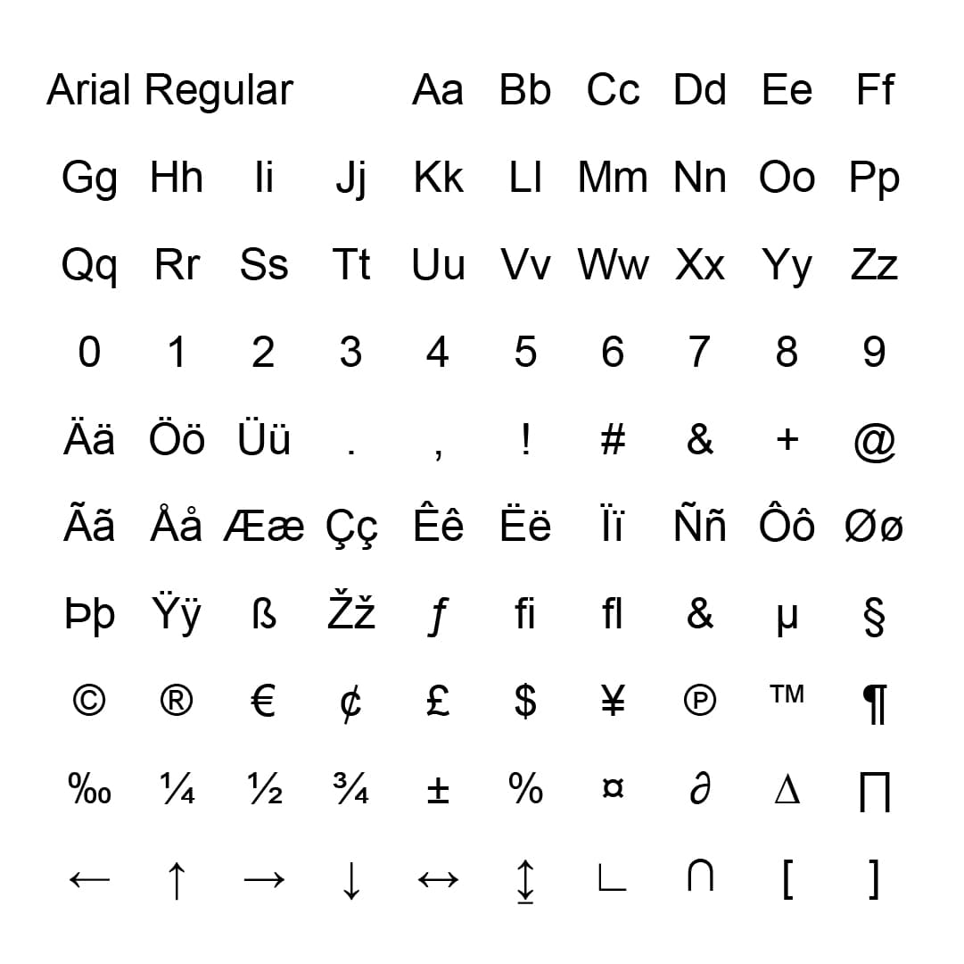 Arial als Alternative - Spalte 1 Bild